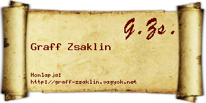 Graff Zsaklin névjegykártya